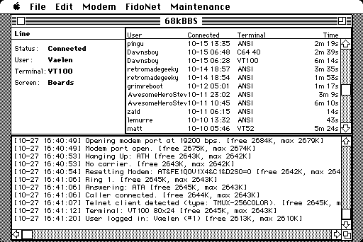 Screenshot of 68kBBS
